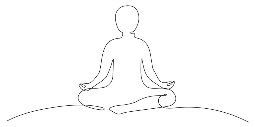 Meditator line drawing
