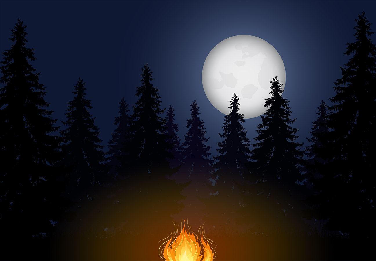 moon w campfire